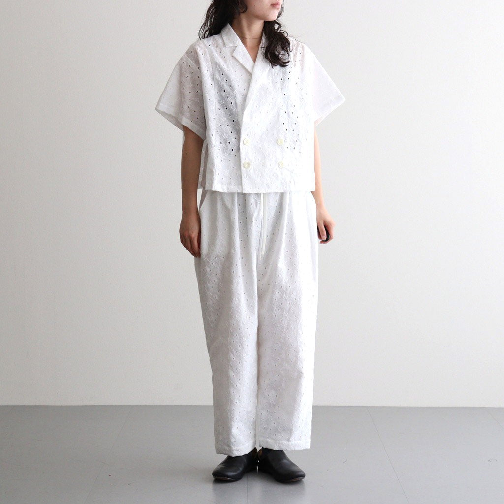 ⼼の花苑 Relaxed-fit trousers #white [TLF-226-PT007-ec]