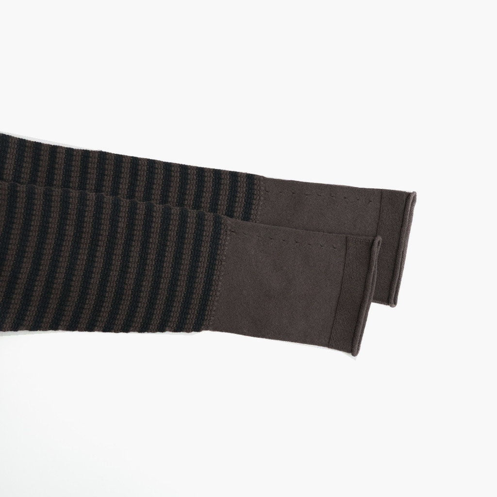 Stripe Long-sleeved Tee #Brown x Black [Oni068]
