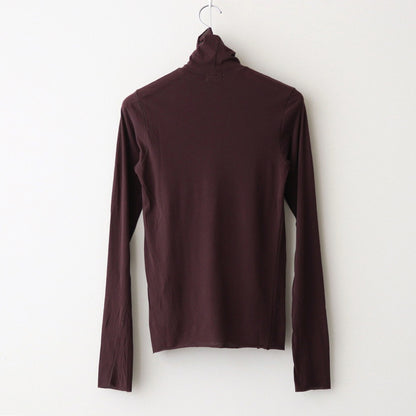 high twist cotton sheer jersey turtle-neck Tee #dark brown [WVFL-UW104]