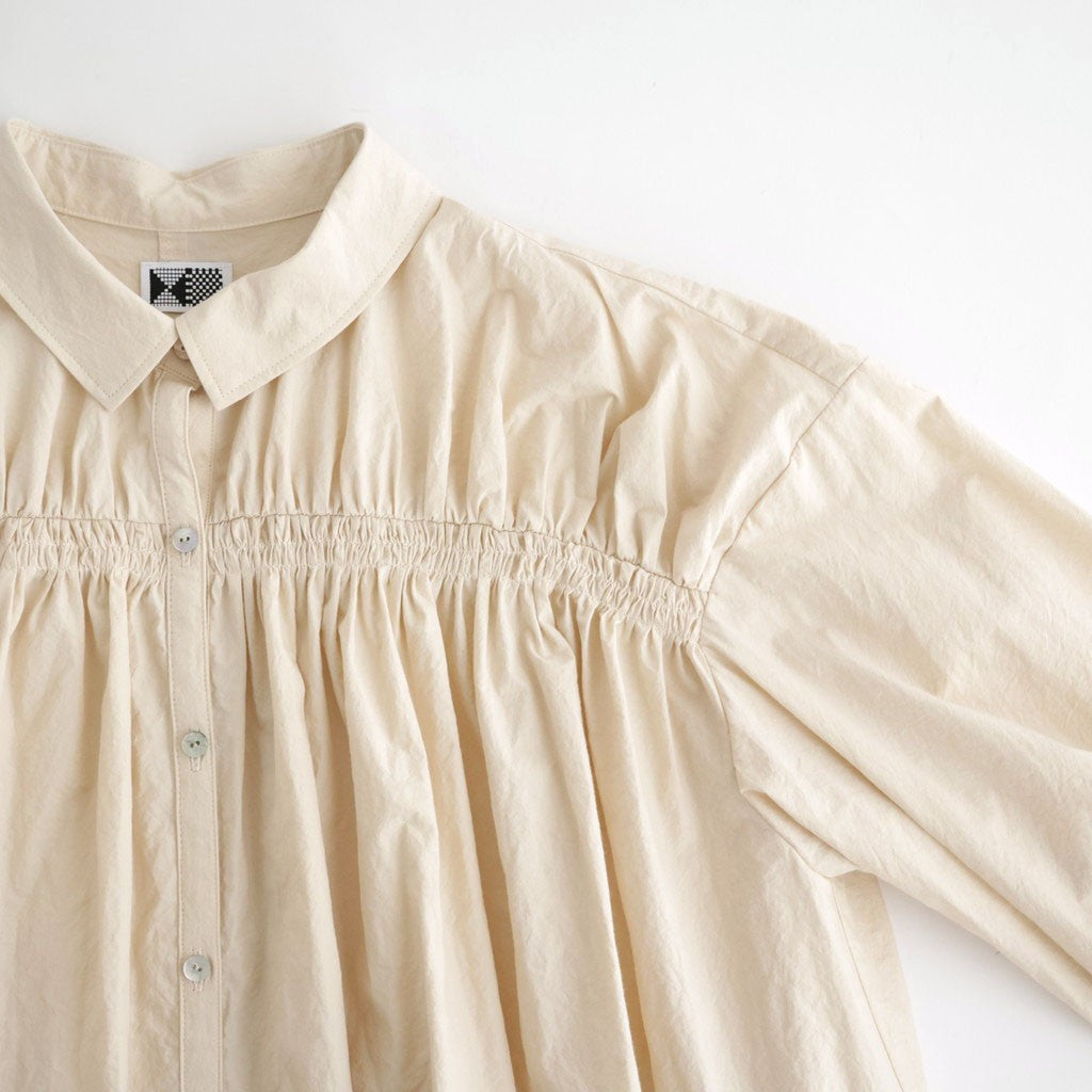 shirring blouse #paper LIGHT BG [KJ602AW44]