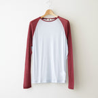 cashmere & supima cotton gauze jersey baseball Tee #light blue [WXFL-UW105]