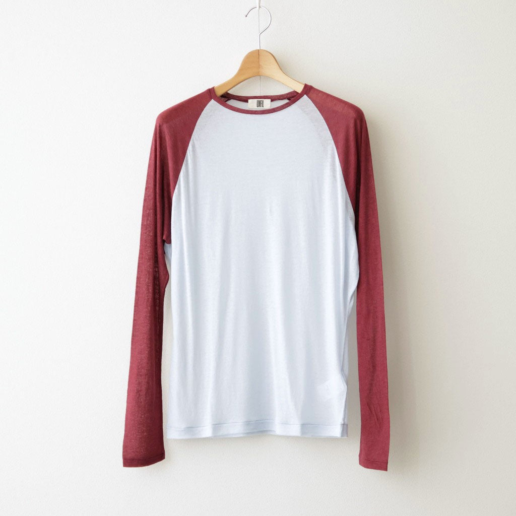 cashmere & supima cotton gauze jersey baseball Tee #light blue [WXFL-UW105]