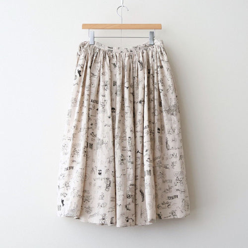 GRAFFITI GATHER SKIRT #Flax [no.7952]