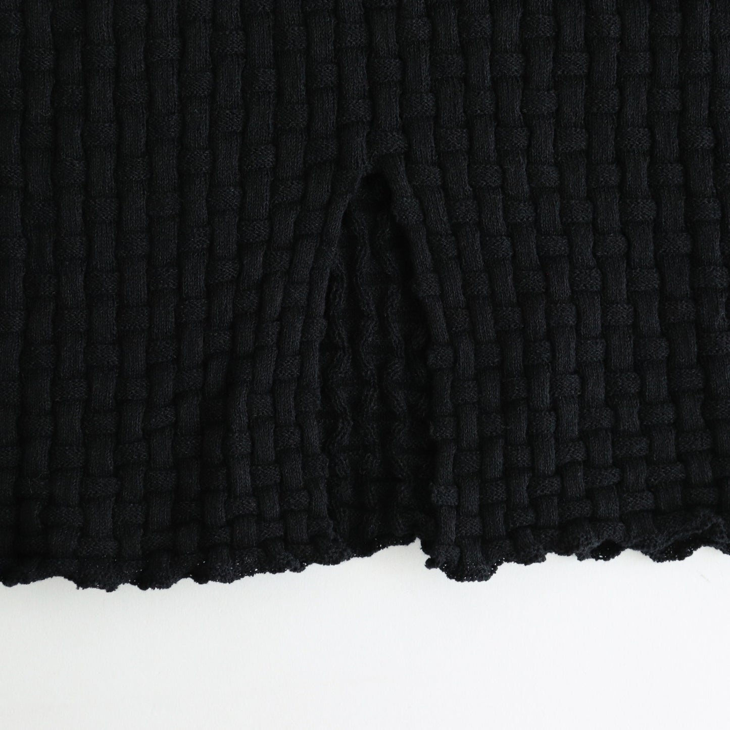 Cotton-boucle Basket Skirt #Black [oni052]