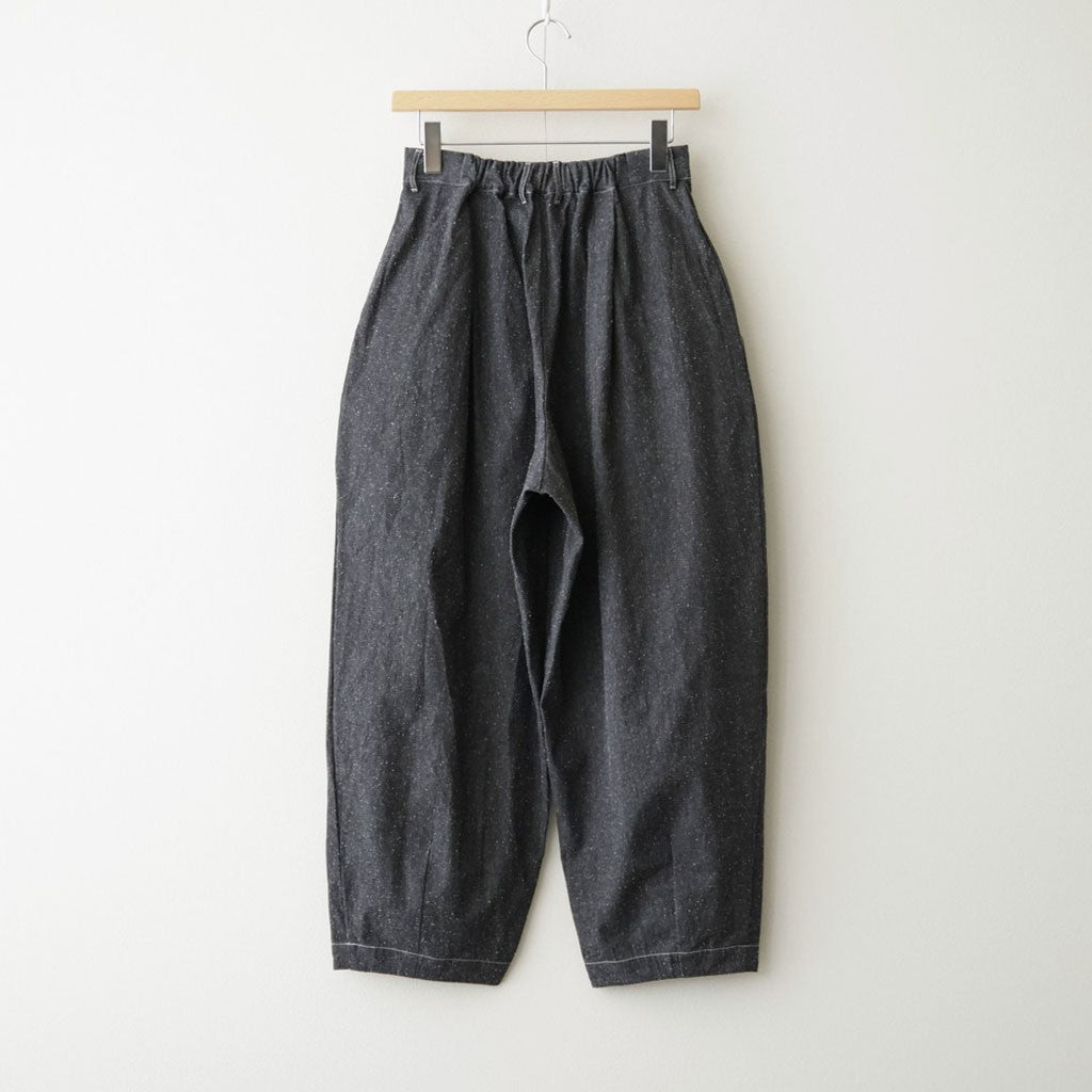 夜の散歩 Wide tapered trousers #Black [26F-PT062-CSD]
