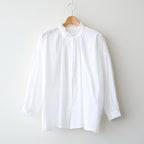60s COTTON CAMBRIC PLAIN WITH LACE LACE FRILL COLLAR SHIRT #9000 WHITE [NSL26551]