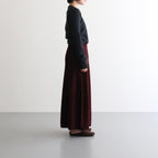 ex.superfine lambs wool & rayon mole skirt #burgundy [WVFL-UW110]