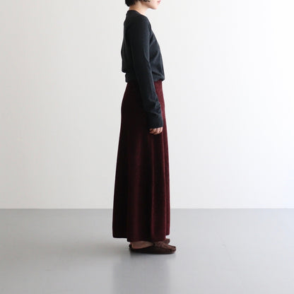 ex.superfine lambs wool & rayon mole skirt #burgundy [WVFL-UW110]