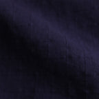 80s ORGANIC DOBIE CHECK(OVERDYE) BANDED COLLAR MAXI DRESS WITH PINTUCK #2813 D.PURPLE [NMDS25254D]