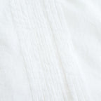 80s COTTON VOILE PLAIN BANDED COLLAR FRENCH/SL PINTUCK SHIRT #9000 OFF WHITE [NSL26022]