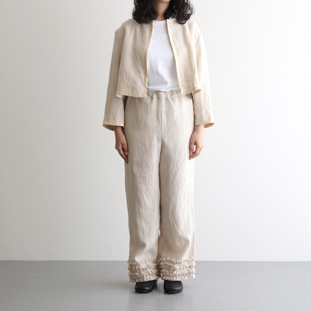 DENSELY LINEN TRIMING BOLERO #Antique White [no.7311]