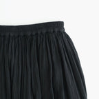 60s AUTOLOOM LINEN/COTTON PLAIN OVERDYE GATHERED SKIRT #9900 BLACK [INMDS26012D]