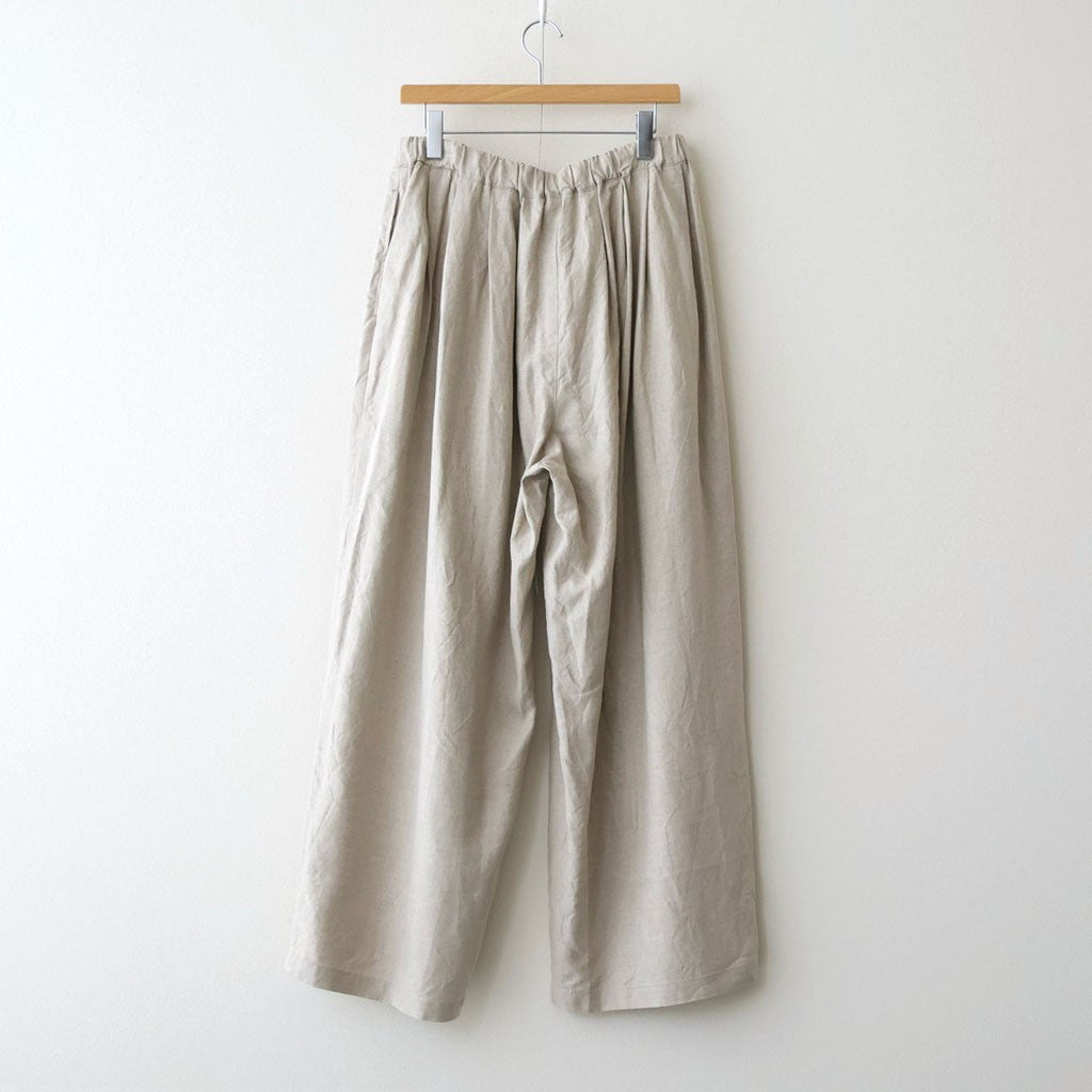 フレンチリネン/東炊きストライプ ギャザータックPT #012 キナリ [TS260PT074]