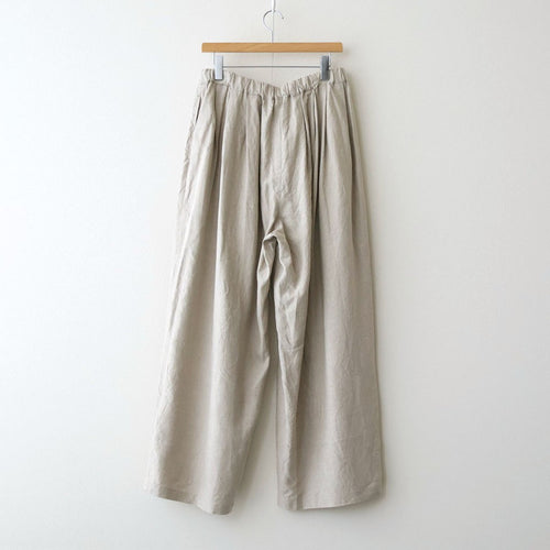 フレンチリネン/東炊きストライプ ギャザータックPT #012 キナリ [TS260PT074]