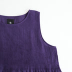 80s ORGANIC COTTON VOILE NO/SLEEVE PULLOVER DRESS WITH MINI PINTUCK #2700 PURPLE [NMDS26244]