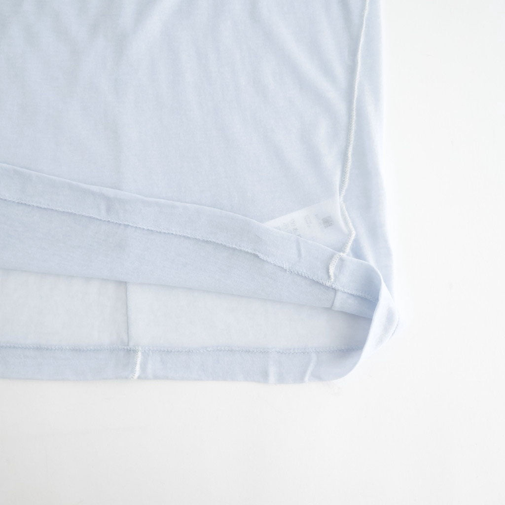 cashmere & supima cotton gauze jersey turtle-neck Tee #light blue [WXFL-UW104]