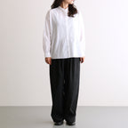 COTTON/LINEN DYED WEATHER 2TUCK TAPERED EASY PANTS #9900 BLACK [GNMDS2501CLW]