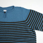 Stripe Long-sleeved Tee #Blue x Brown [Oni068]