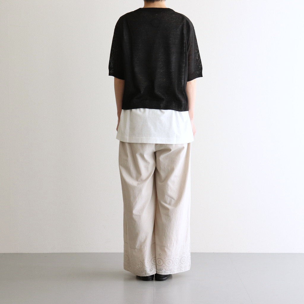 Jenner Linen Knit Crew #Black [A232251TK765]