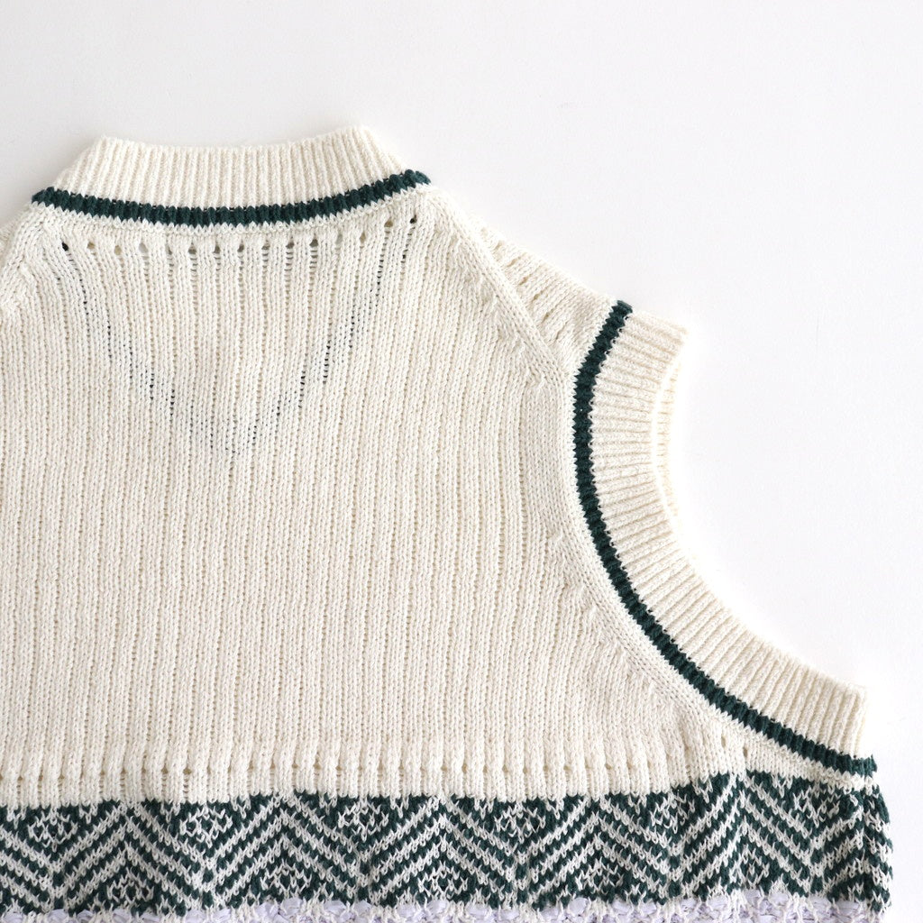 family traditions knit vest #Off white [251803]