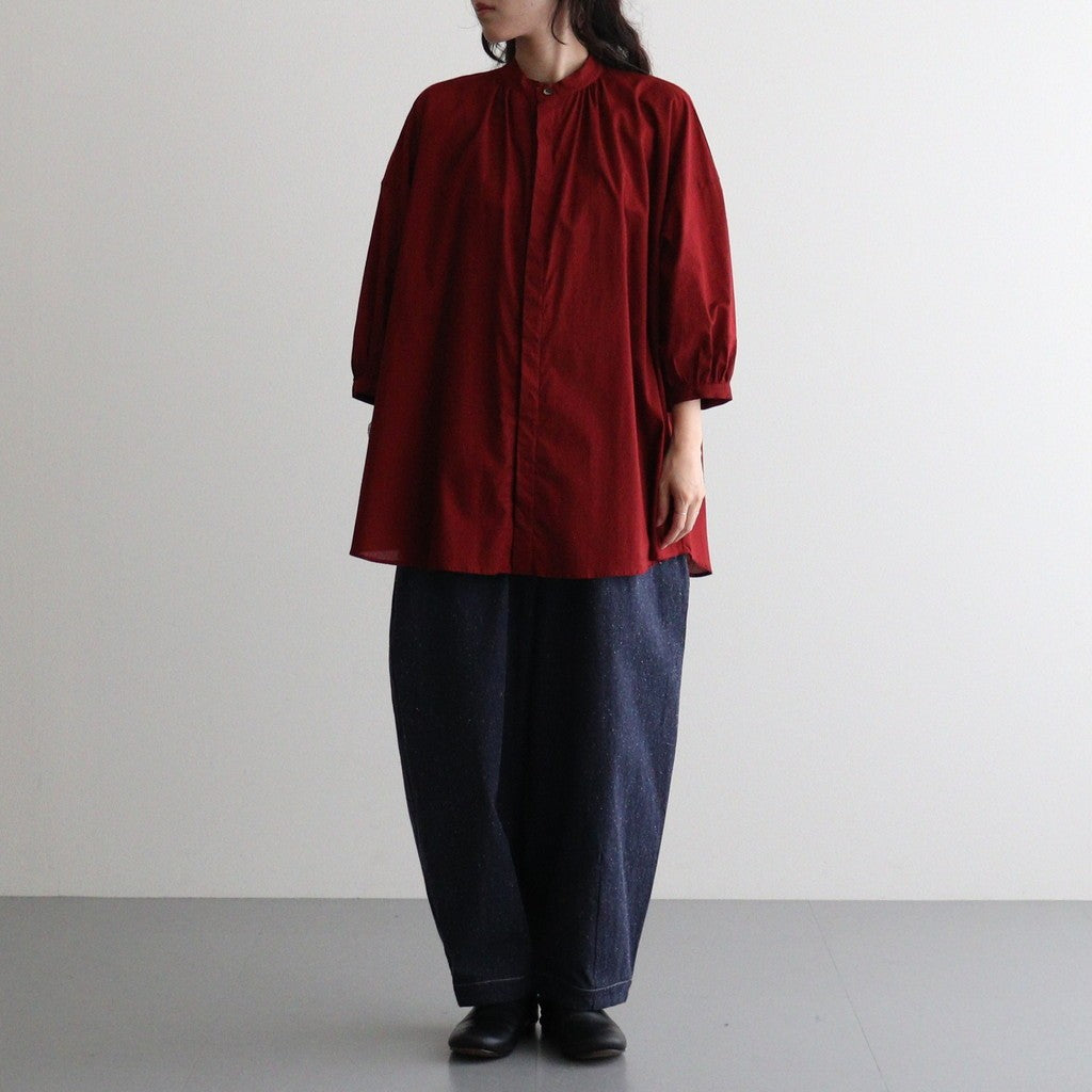 沈黙の音色 Flared blouse #Bordeaux [26F-SH001-CL]