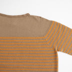 Stripe Long-sleeved Tee #Beige x Orange [Oni068]