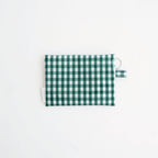 FLAT POUCH SMALL #GINGHAM GREEN [TMB-2310N]