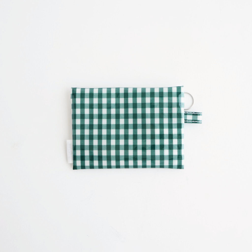 FLAT POUCH SMALL #GINGHAM GREEN [TMB-2310N]