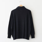 14GG 2PLY PLAIN STITCH COTTON/WOOL/CASHMERE TURTLE NECK PULLOVER #9900 BLACK [GNSL24541]