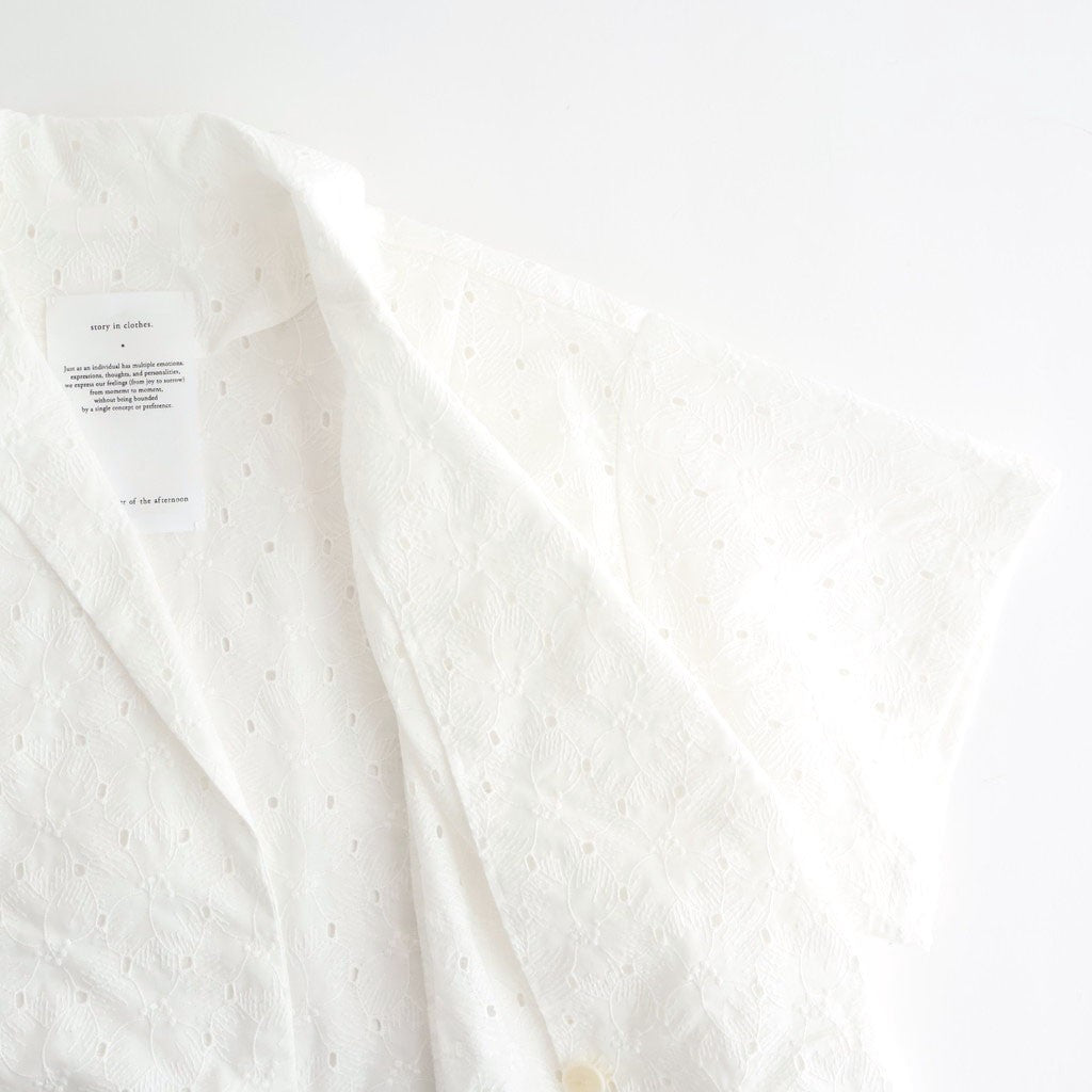 ⼼の花苑 Open-collar cropped overshirt #white [TLF-226-SH007-ec]