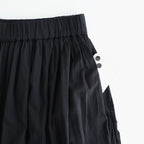 80s COTTON VOILE LACE GATHERED SKIRT #9900 BLACK [NSL26093]