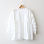 静寂の⽋⽚ Gathered half-placket blouse #white [TLF-226-SH010-la]