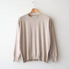 14GG PLAIN STITCH COTTON/NYLON/SILK CREW-NECK PULLOVER #8200 LT.BEIGE [NNSL26502]