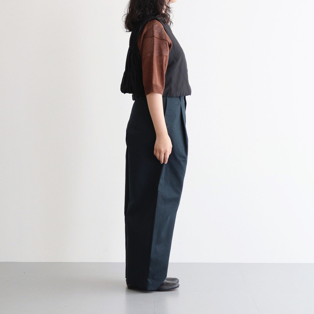GARMENT DYE LAWN SHIRRING VEST #Black [no.7521]