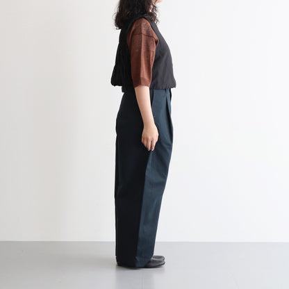 GARMENT DYE LAWN SHIRRING VEST #Black [no.7521]