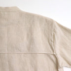 DENSELY LINEN CAPE SLEEVE SHIRT #Antique White [no.7308]