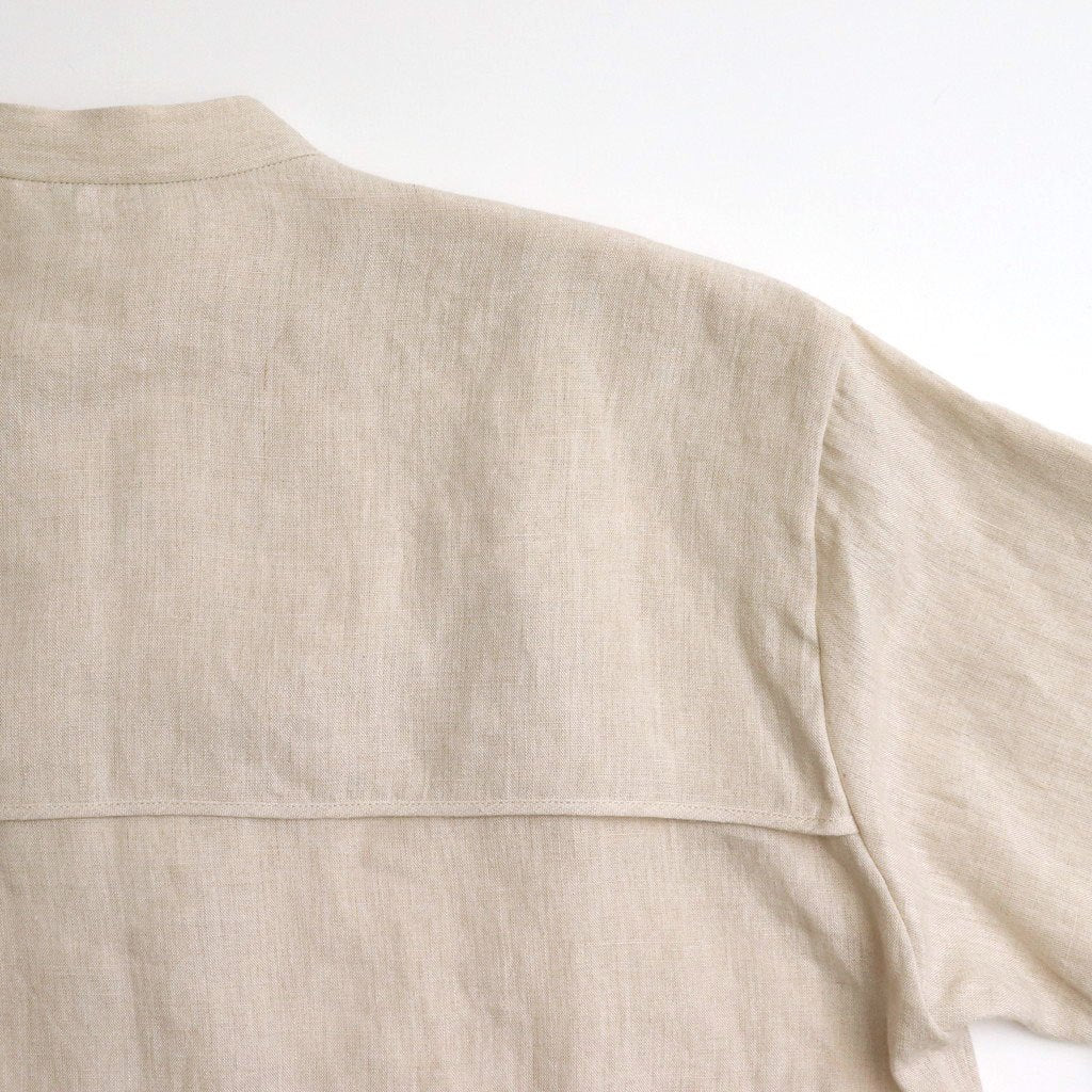 DENSELY LINEN CAPE SLEEVE SHIRT #Antique White [no.7308]