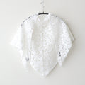 CROWN MOTIF LACE TRIANGLE STOLE #White [no.7531]