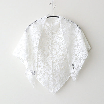 CROWN MOTIF LACE TRIANGLE STOLE #White [no.7531]