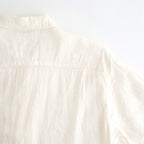AUTO LOOM LINEN/COTTON PLAIN OVERDYE OPEN COLLAR S/SL SHIRTS #9000 WHITE(WASHED) [IMDSH2612LCD]