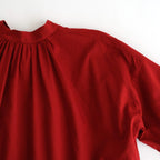静寂の欠片 Back open garher dress #Agate red [TLF-126-op001-la]