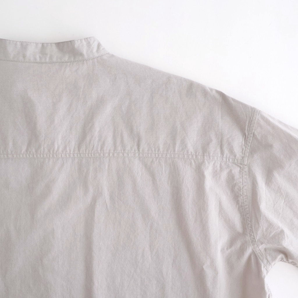 60s ORGANIC CAMBRIC WITH EMB BANDED COLLAR EMB SHIRT #9200 LT GREY [NMDS26221]