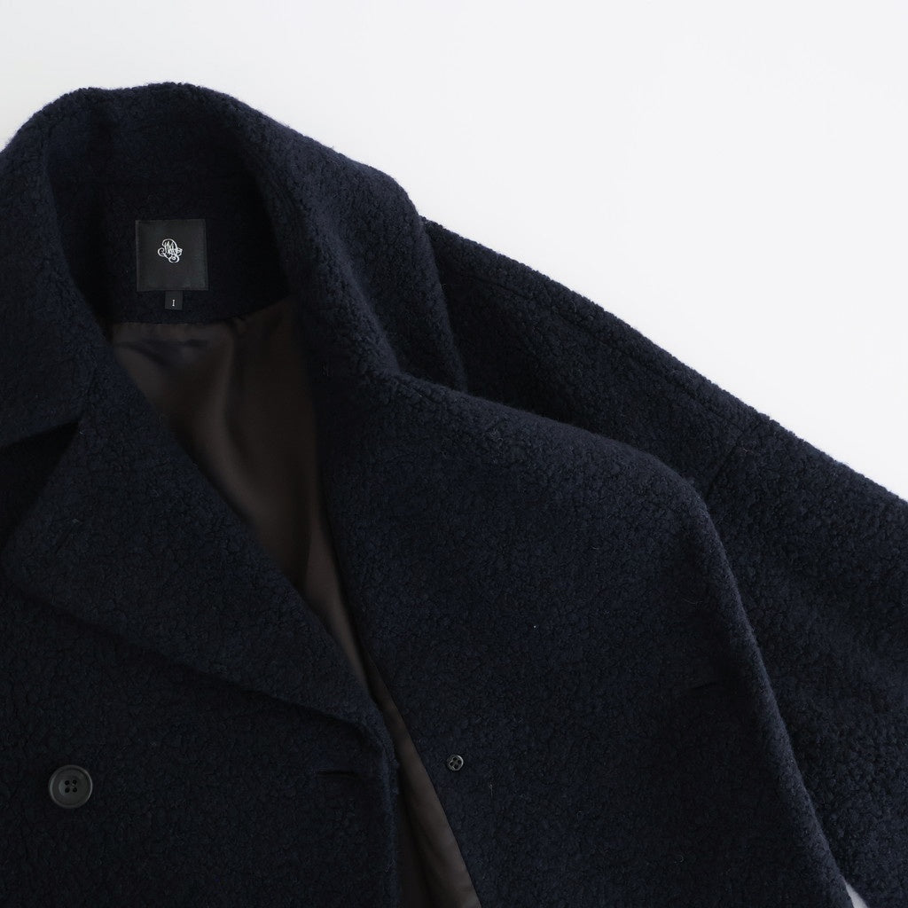 RECYCLE BOA WOOL DOUBLE OVER COAT #3900 NAVY [JNMDS2451]