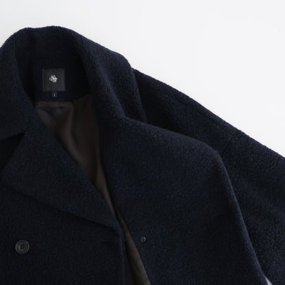 RECYCLE BOA WOOL DOUBLE OVER COAT #3900 NAVY [JNMDS2451]