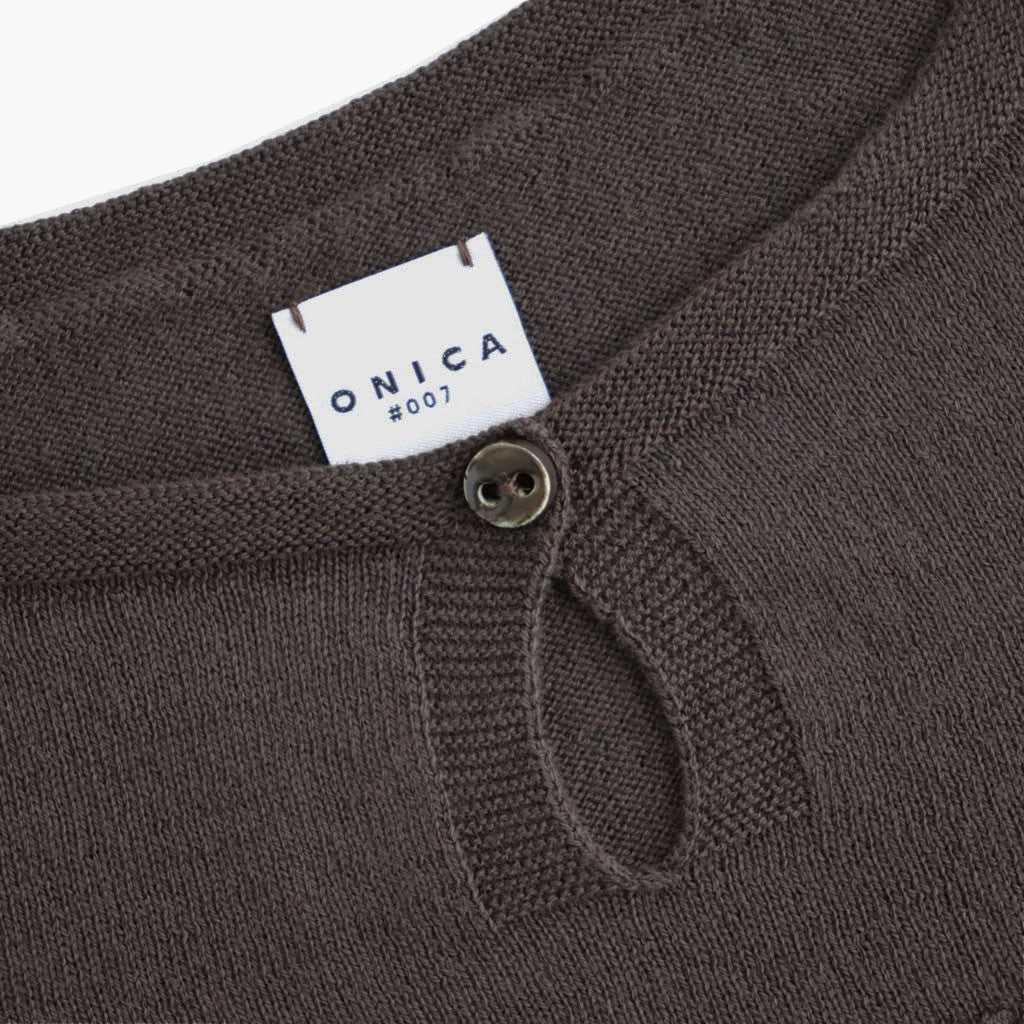 Stripe Long-sleeved Tee #Brown x Black [Oni068]