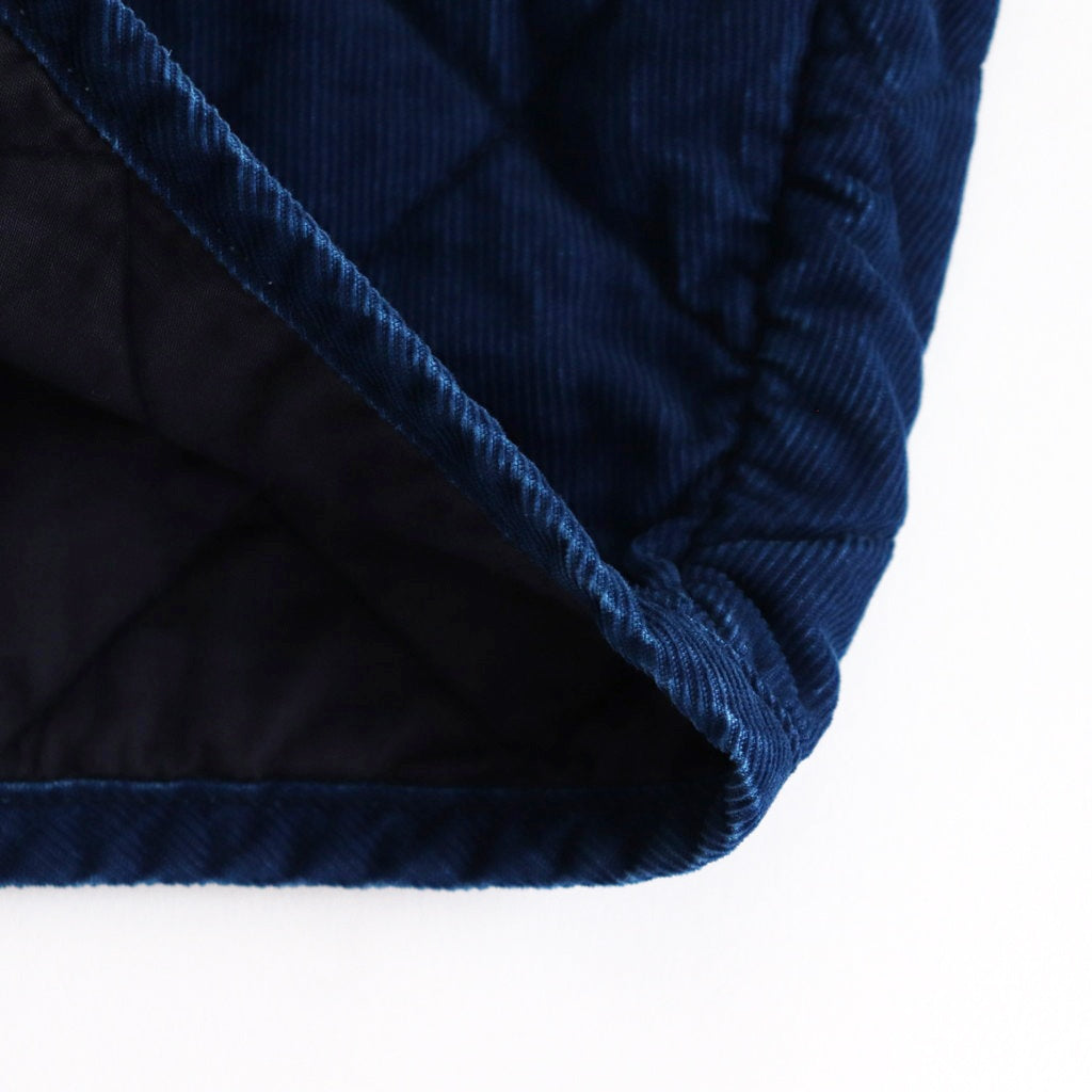 INDIGO LIGHT CORDUROY QUILTING HALF COAT #Indigo [no.7038]