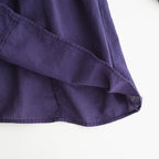 80s ORGANIC MICRO CHECK OVERDYE CREW-NECK BUTTON SHIRT WITH MINI PINTUCK #2813 PURPLE (D.PURPLE) [NMDS26233D]