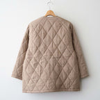 BANGALORE SILK PLAIN PADDED C-NECK SHORT COAT #8400 DK BEIGE [NMDS26551]