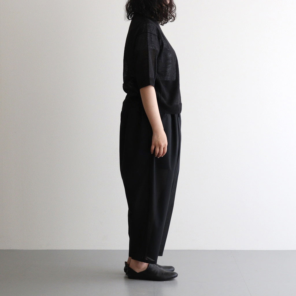 輝かしい影 Elastic waist wrap pants #Black [TLF-225-pa004-em]