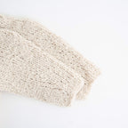 british super down slub felt yarn hand-knit cardigan #ecru [WXFL-UW127]